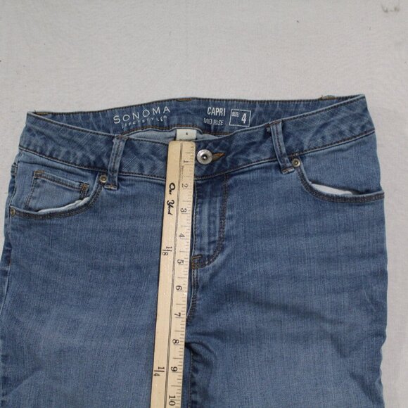 Sonoma Life Style Women Blue Jeans Capri Mid Rise Size 4 - Picture 4 of 9
